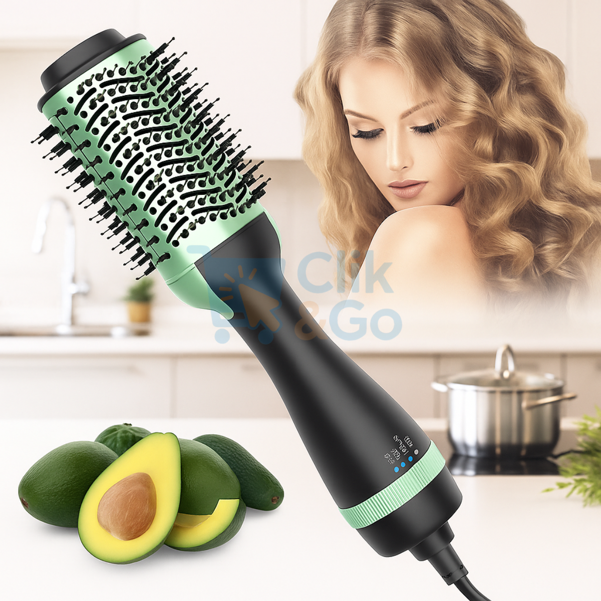 Cepillo Secador Alisador Aguacate